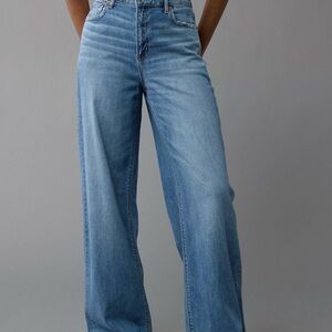 High-Rise Wide Leg Jeans - Light Blue